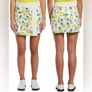 NWT PGA TOUR GOLF SKORT,STRIPED WAISTBAND, INTERLOCK KNIT FABRICATION, LEMON XXL